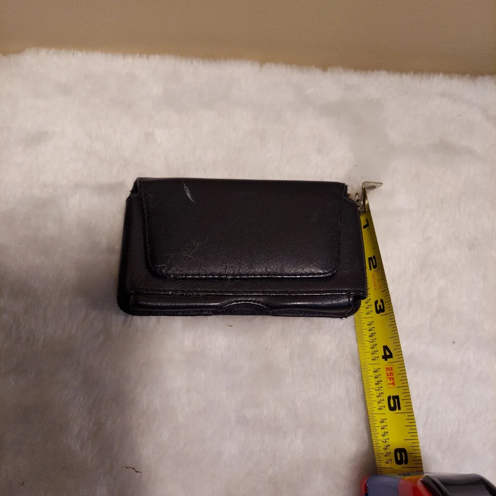 Leather clip phone case.